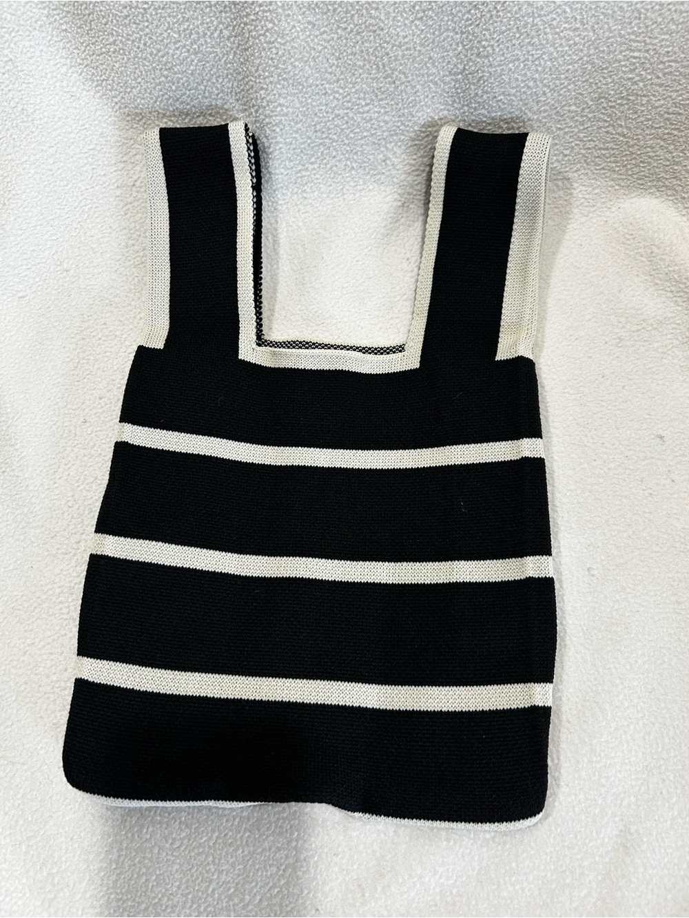 Black & White Striped Knit bag